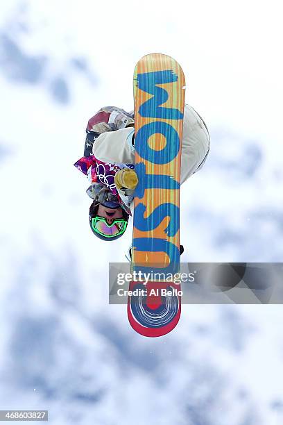 Taylor Gold of the United States competes in the Snowboard Men's Halfpipe Qualification Heats on day four of the Sochi 2014 Winter Olympics at Rosa...