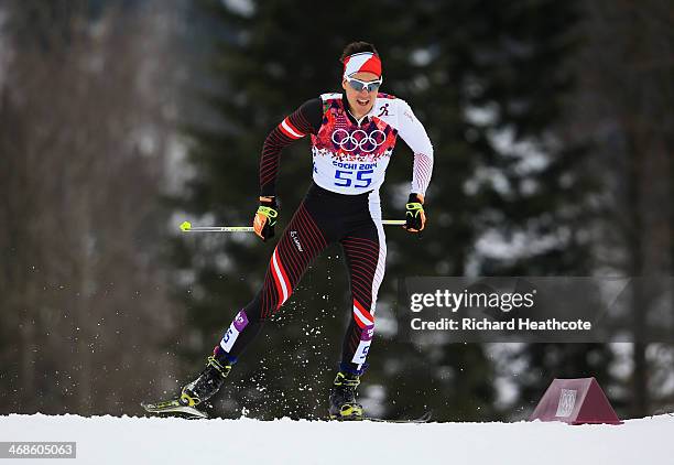 Max Hauke of Austria competes in Qualification of the Men's Sprint Free during day four of the Sochi 2014 Winter Olympics at Laura Cross-country Ski...