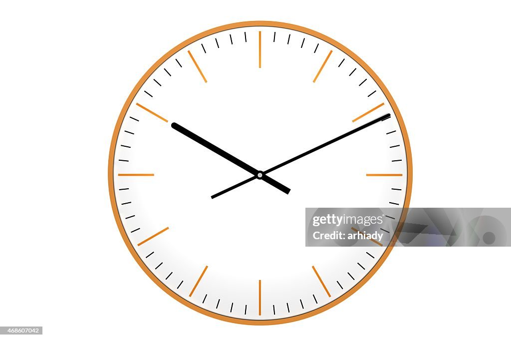Wall clock with clipping path