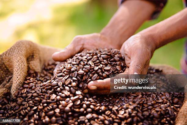 comércio justo agricultura é melhor para grão de café produtos - colheita - fotografias e filmes do acervo