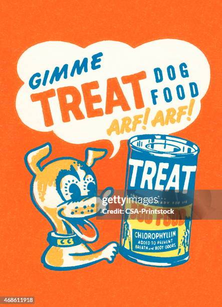 doggie treats - dog colored background stock illustrations