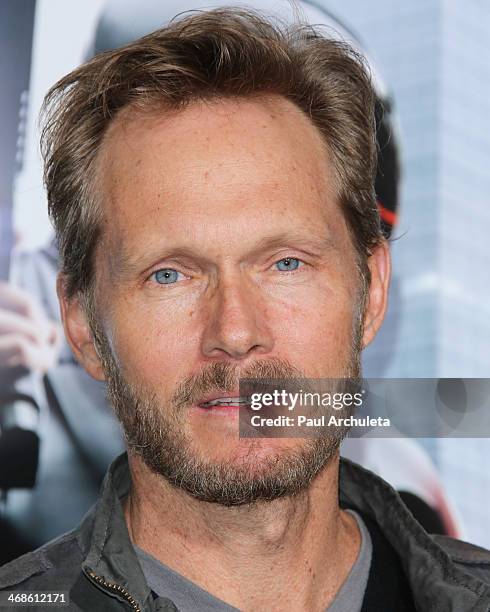 Actor Tom Shanley attends the Los Angeles premiere of "Robocop" on February 10, 2014 in Hollywood, California.