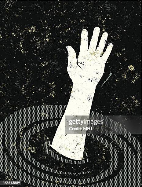 illustrations, cliparts, dessins animés et icônes de main rétro, s'enfoncer dans un vortex ou le bain à remous - vortex