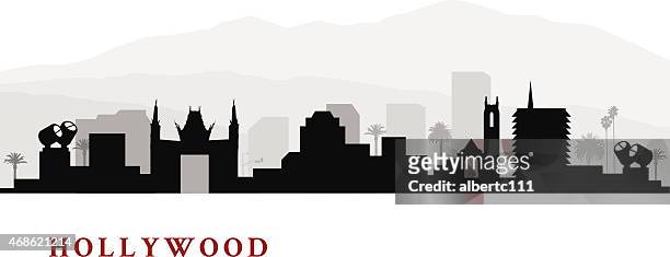 hollywood california cityscape - hollywood stock illustrations