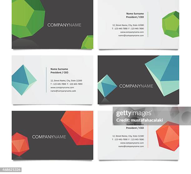 business card template design with solids - business-card-icons stock illustrations