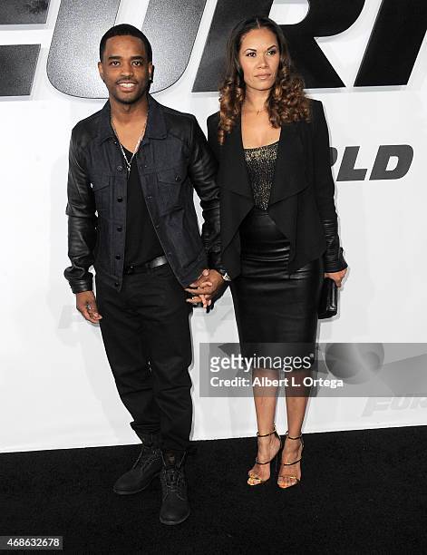 Actor Larenz Tate and Tomasina Parrott arrive for the Premiere Of Universal Pictures' "Furious 7" held at TCL Chinese Theatre on April 1, 2015 in...