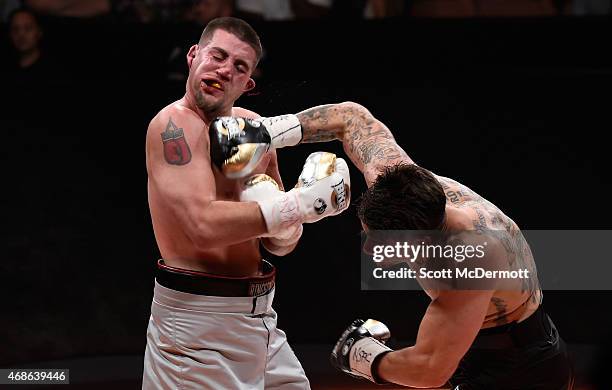 Anthony Johnson fights Joey Montoya during BKB 2, Big Knockout Boxing, at the Mandalay Bay Events Center on April 4, 2015 in Las Vegas, Nevada.