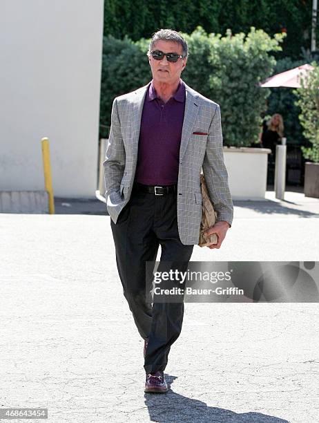 Sylvester Stallone is seen in Beverly Hills on April 04, 2015 in Los Angeles, California.