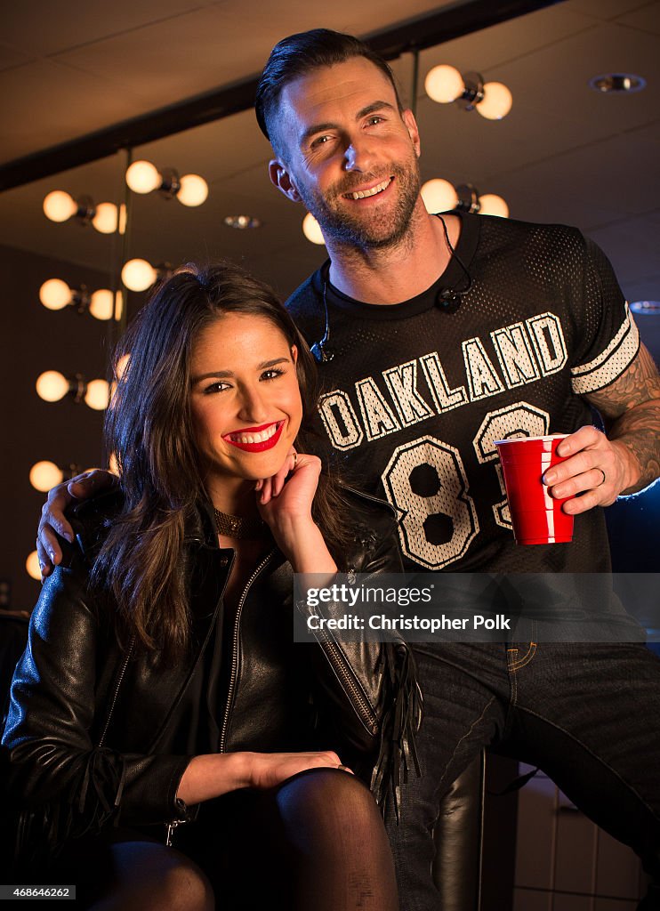 Adam Levine and 222 Recording Artist Rozzi Crane Backstage Before their Concert at The Forum