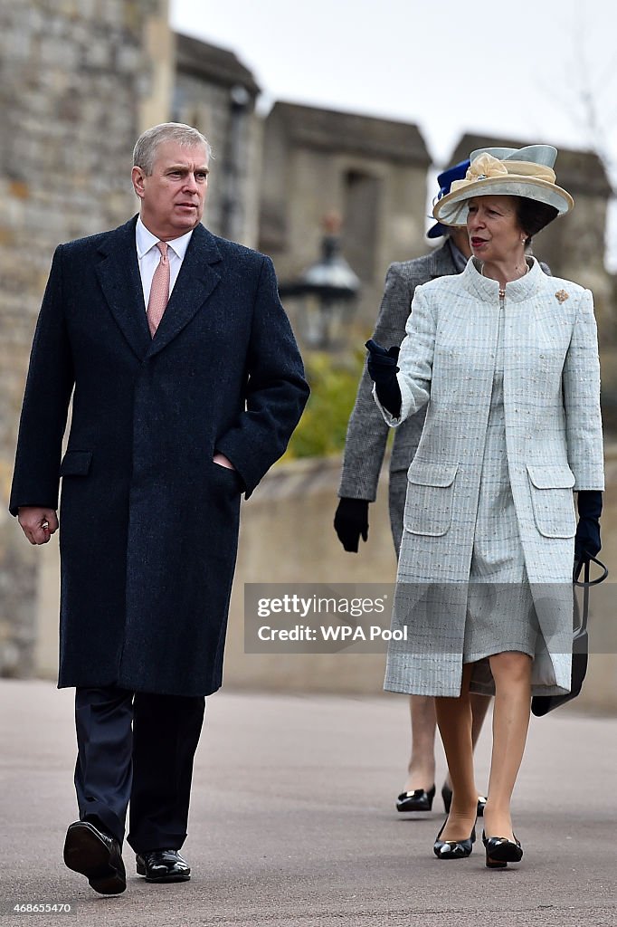 Royal Family Attend Easter Sunday Service At Windsor Castle