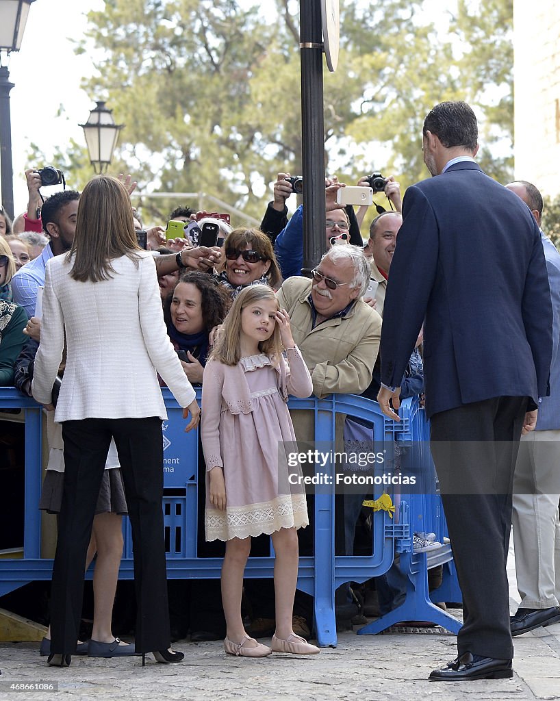 Spanish Royals Attend Easter Mass in Palma de Mallorca