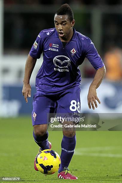 Anderson of ACF Fiorentina in action during the Serie A matc between ACF Fiorentina and Atalanta BC at Stadio Artemio Franchi on February 8, 2014 in...