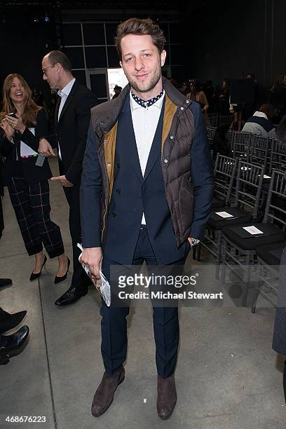 Derek Blasberg attends the Vera Wang Collection Show during Mercedes-Benz Fashion Week Fall 2014 at Dia Center on February 11, 2014 in New York City.