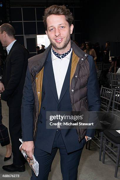 Derek Blasberg attends the Vera Wang Collection Show during Mercedes-Benz Fashion Week Fall 2014 at Dia Center on February 11, 2014 in New York City.