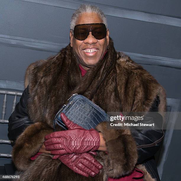 Andre Leon Talley attends the Vera Wang Collection Show during Mercedes-Benz Fashion Week Fall 2014 at Dia Center on February 11, 2014 in New York...