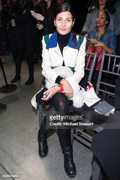 Giovanna Battaglia attends the Vera Wang Collection Show during Mercedes-Benz Fashion Week Fall 2014 at Dia Center on February 11, 2014 in New York...
