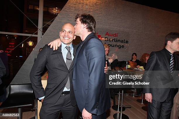 Martin Lang and actor Ronald Zehrfeld attend the Audi Lounge Day 6 - Audi At The 64th Berlinale International Film Festival on February 11, 2014 in...