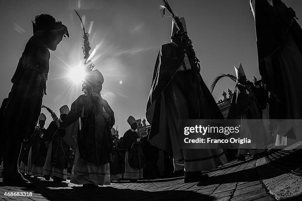 Cardinals attend Palm Sunday Mass held by Pope Francis at St. Peter's Square on March 29, 2015 in Vatican City, Vatican. Palm Sunday is a Christian...