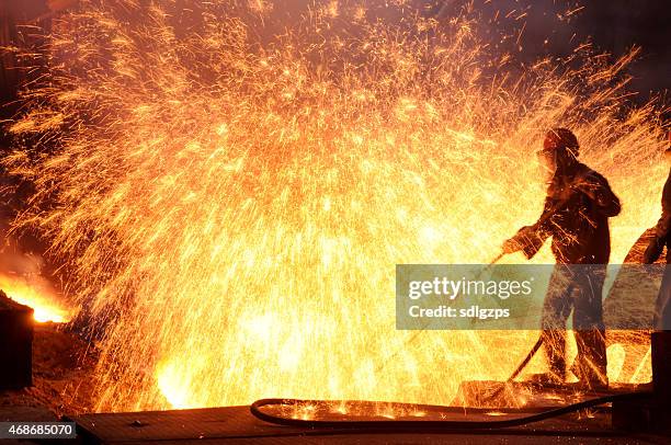 steel workers - steel plant stock pictures, royalty-free photos & images