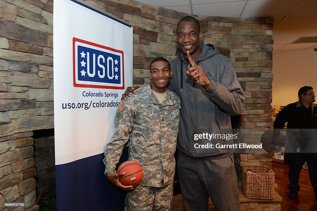 Dikembe Mutombo visits Ft. Carson Army Base