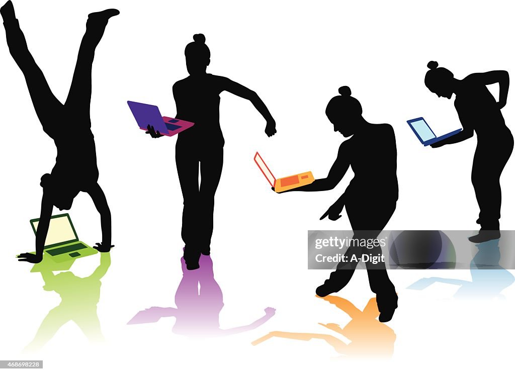 Computer Dancers Laptopdance High-Res Vector Graphic - Getty Images