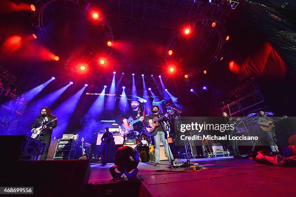 Zac Brown Band performs onstage during the Capital One JamFest at the NCAA March Madness Music Festival  Day 3 at White River State Park on April 5,...