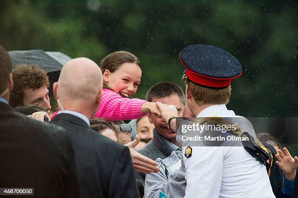 Prince Harry greets members of the public outside the Australian War Memorial on April 6, 2015 in Canberra, Australia. Prince Harry, or Captain Wales...