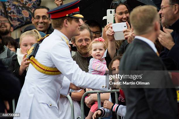 Prince Harry greets members of the public outside the Australian War Memorial on April 6, 2015 in Canberra, Australia. Prince Harry, or Captain Wales...