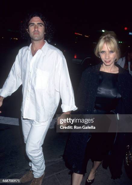 Actress Rosanna Arquette and husband John Sidel attend the "Desperado" Westwood Premiere on August 21, 1995 at the Mann National Theatre in Westwood,...