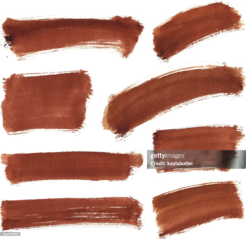 Brown Water Color Stroke Set