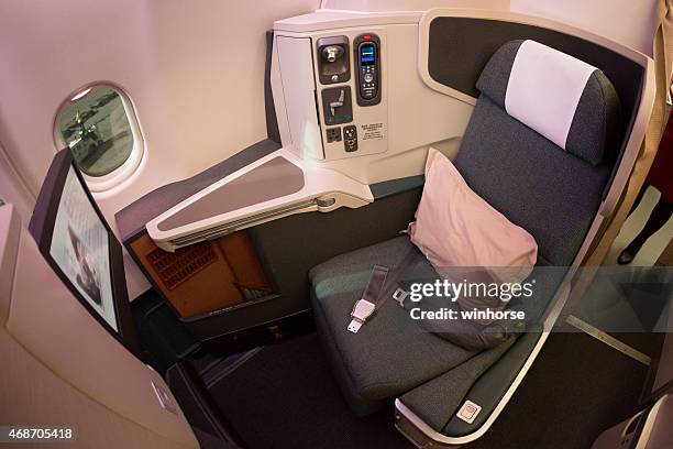 cathay pacific business class - vehicle interior stock pictures, royalty-free photos & images