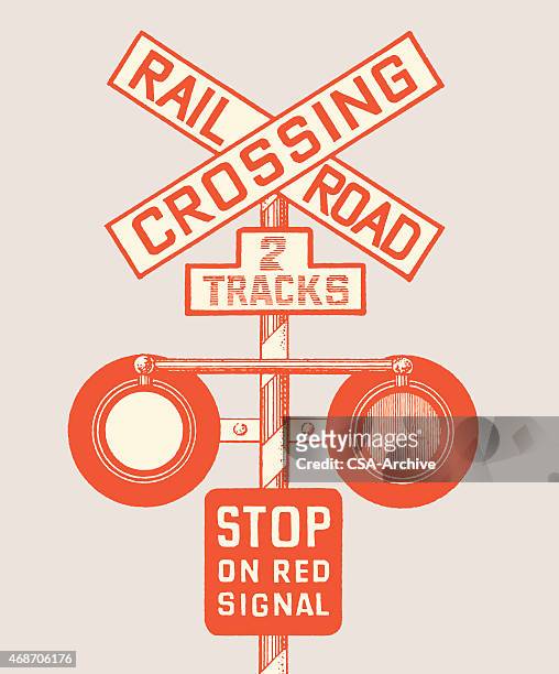 railroad crossing - railway crossing stock illustrations