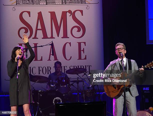 Singers/Songwriters Francesca Battistelli and Steven Curtis Chapman perform during Sam's Place - Music For The Spirit - hosted by Steven Curtis...