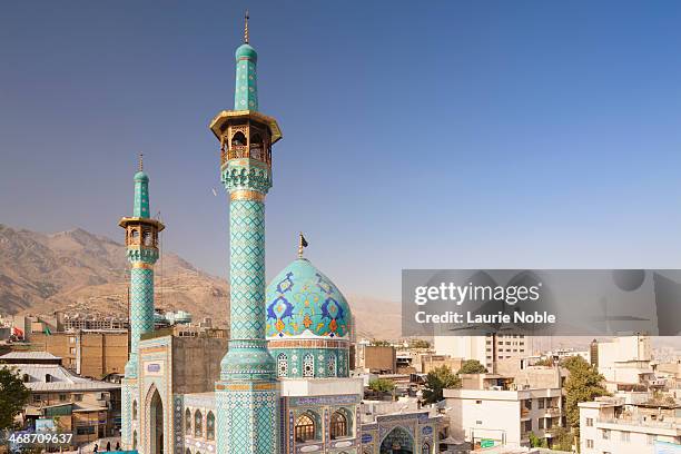 emamzadeh saleh, tajrish, tehran, iran - minaret stockfoto's en -beelden