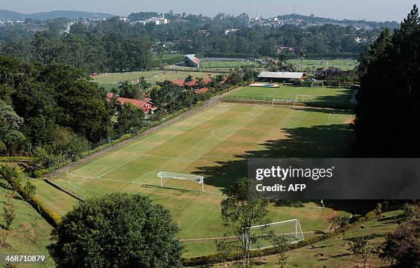 View of the Laudo Natel athletes formation and training centre of Sao Paulo FC in Cotia, some 34 km from Sao Paulo, which will host Colombia's...