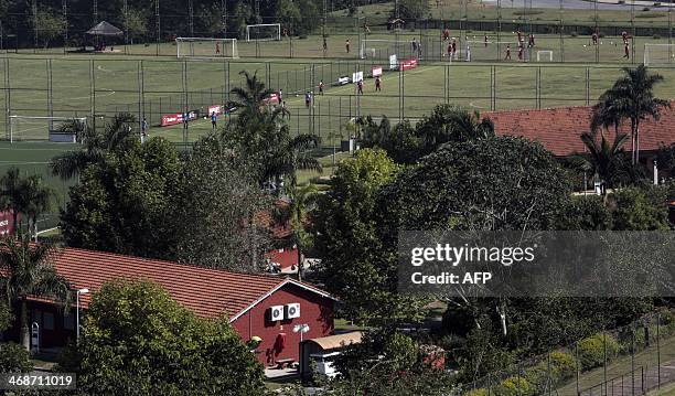 View of the football fields at the Laudo Natel athletes formation and training centre of Sao Paulo FC in Cotia, some 34 km from Sao Paulo, which will...