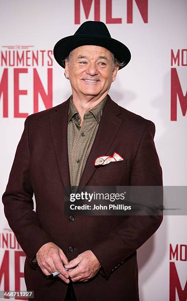Bill Murray attends the UK Premiere of "The Monuments Men" at The National Gallery on February 11, 2014 in London, England.
