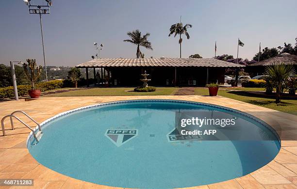 View of a pool at the Laudo Natel athletes formation and training centre of Sao Paulo FC in Cotia, some 34 km from Sao Paulo, which will host...