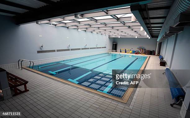 View of a pool at the Laudo Natel athletes formation and training centre of Sao Paulo FC in Cotia, some 34 km from Sao Paulo, which will host...