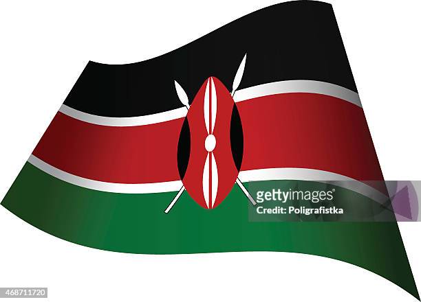 winken flagge des kenia - kenyan flag stock-grafiken, -clipart, -cartoons und -symbole