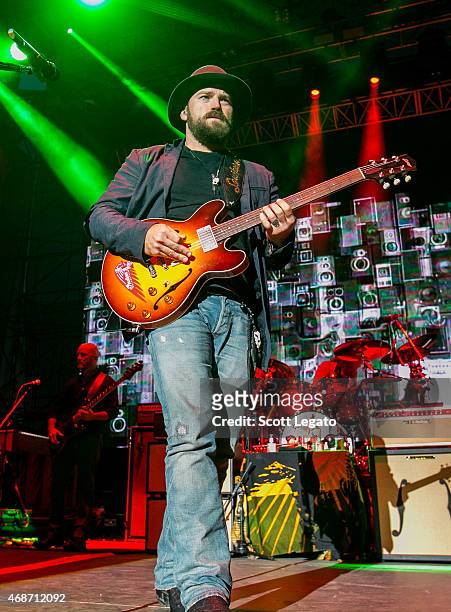 Zac Brown Band performs onstage during the Capital One JamFest at the NCAA March Madness Music Festival ? Day 3 at White River State Park on April 5,...