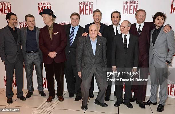 Grant Heslov, Matt Damon, Bill Murray, John Goodman, George Clooney, Surviving Monuments Man Harry Ettlinger, Jean Dujardin, Bob Balaban, Hugh...