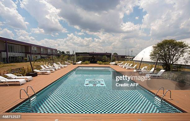 View of a pool at the SC Corinthians training centre in Sao Paulo, which will host Iran's national football team during the FIFA World Cup Brazil...
