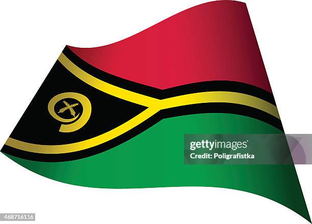 waving flag of vanuatu - vanuatu flag stock illustrations