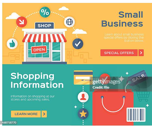 illustrations, cliparts, dessins animés et icônes de boutiques d'affaires en petit comité et les bannières de vente - magasin