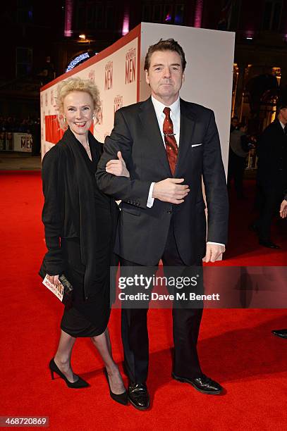 Brendan Coyle and Joy Harrison attend the UK Premiere of "The Monuments Men" at Odeon Leicester Square on February 11, 2014 in London, England.