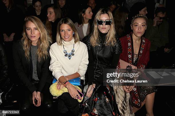 Dree Hemingway, Helena Bordon, Ioanna Gika and Mia Moretti attend the Diesel Black Gold fashion show during Mercedes-Benz Fashion Week Fall 2014 at...