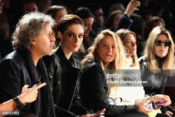 Renzo Rosso, Dree Hemingway, Helena Bordon, Ioanna Gika and Mia Moretti attend the Diesel Black Gold fashion show during Mercedes-Benz Fashion Week...