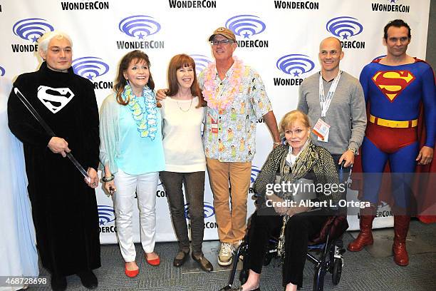 Actress Margot Kidder, Diane Sherry, Marc McClure, Valerie Perrine and Aaron Smolinski attend day 2 of WonderCon Anaheim 2015 held at Anaheim...