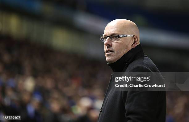 Leeds manager Brian McDermott during the Sky Bet Championship match between Brighton & Hove Albion and Leeds United at The Amex Stadium on February...